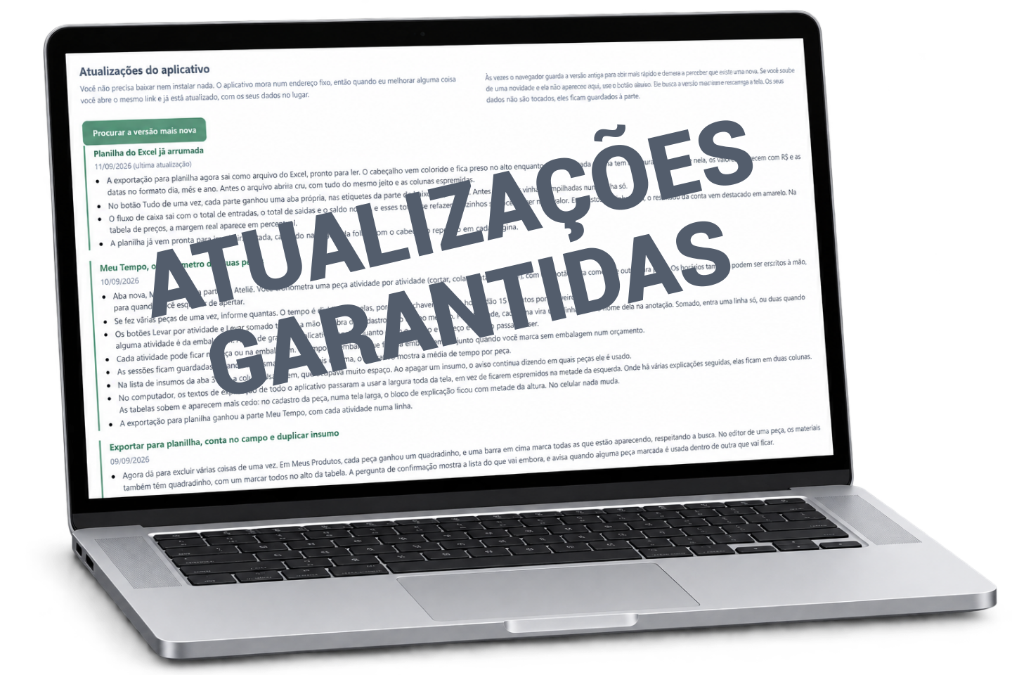 Bônus 2. Atualizações gratuitas, sem baixar nada